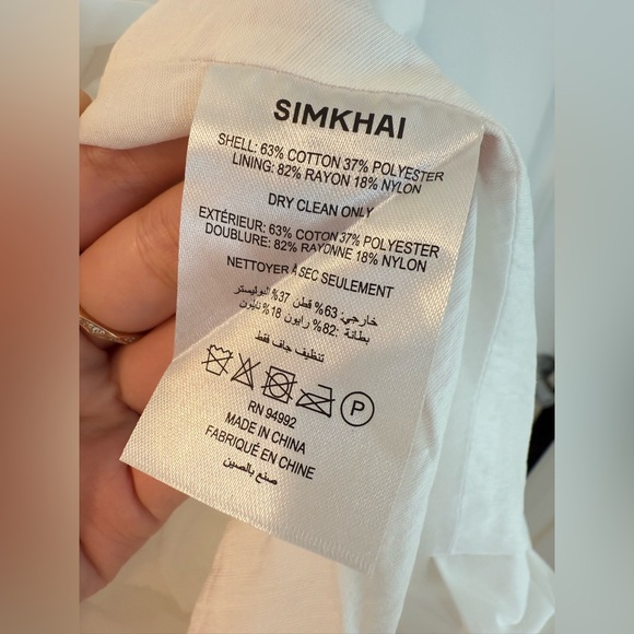 NWOT SIMKHAI Juni Bubble-Hem Cotton-Blend Corset Mini Dress white - Picture 13 of 14